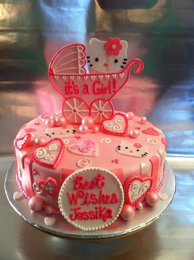 Hello Kitty Shower Cake - Cake by Lanett