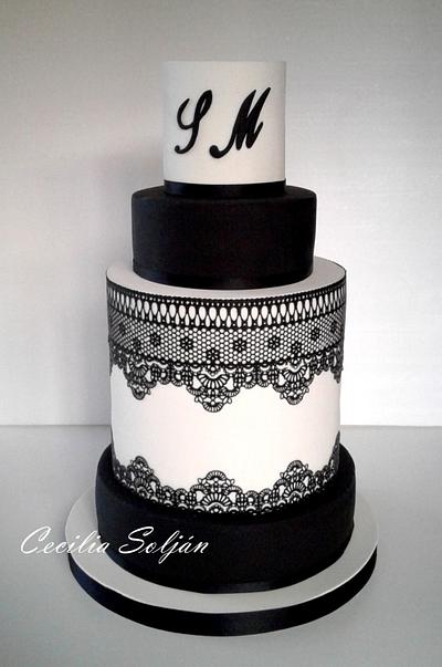 Black and white wedding cake - Cake by Cecilia Solján