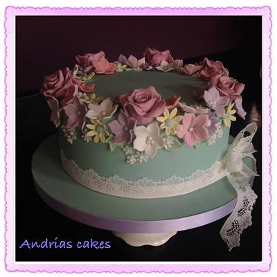 Shabby chic style cake  - Cake by Andrias cakes scarborough
