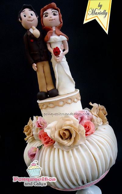 Wedding Cake al estilo Ponquecitos and Cakes - Cake by Marielly Parra