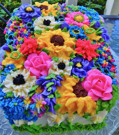 Vibrant summer garden cake - Cake by Nancys Fancys Cakes & Catering (Nancy Goolsby)
