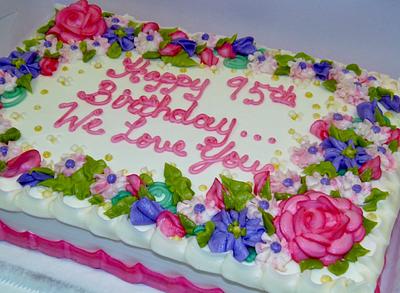 Buttercream cake with spring flowers - Cake by Nancys Fancys Cakes & Catering (Nancy Goolsby)