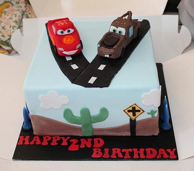 Cars inspired cake for twins - Cake by KellieJ75