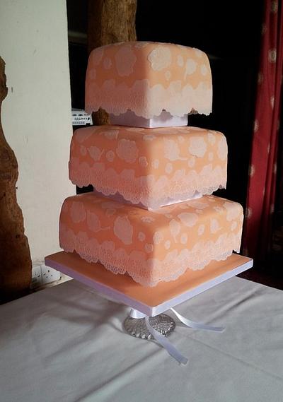 Vintage Lace Wedding Cake - Cake by Sarah Poole