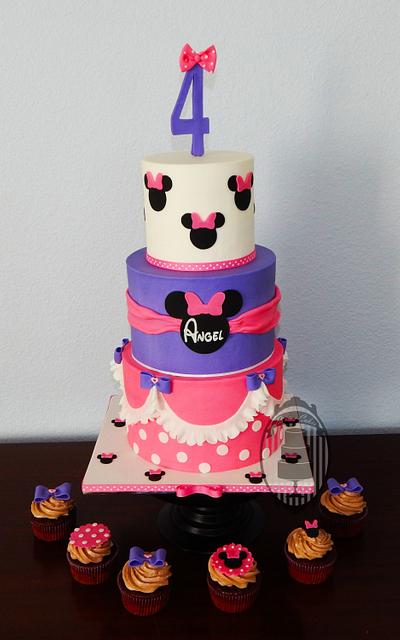 Pink and purple Minnie mouse - Cake by Olga