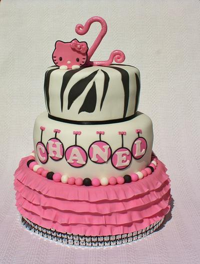 Hello Kitty Pink/Zebra - Cake by Caseiro2012