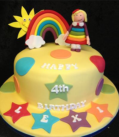 Fun colourful rainbow cake  - Cake by Kirstie's cakes