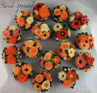 Bunch of Bouquet in orange - Cake by Deepa Pathmanathan