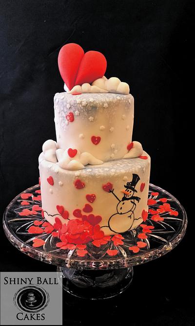 Valentine Snowman  - Cake by Shiny Ball Cakes & Creations (Rose)