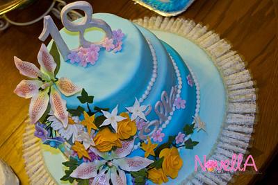 Blue 18th Birthday Cake - Cake by ella1974