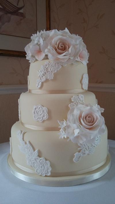 romantic ivory cake - Cake by Michelle George