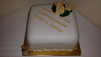 A golden wedding anniversary cake for a Huddersfield couple - Cake by Simply Cakes By Caroline
