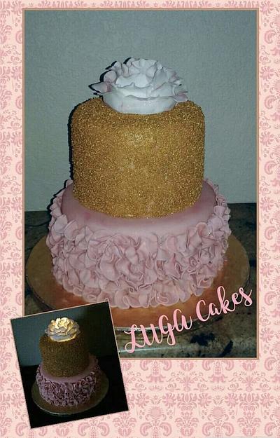 Pink & Gold illuminated  cake - Cake by Luga Cakes