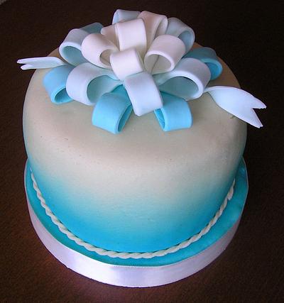 Blue ribbon - Cake by Anka
