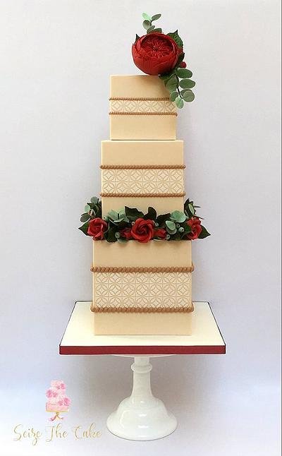Elegant Square Wedding Cake - Cake by Seize The Cake