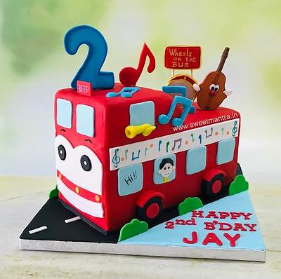 Bus shape cake for kids - Cake by Sweet Mantra Homemade Customized Cakes Pune