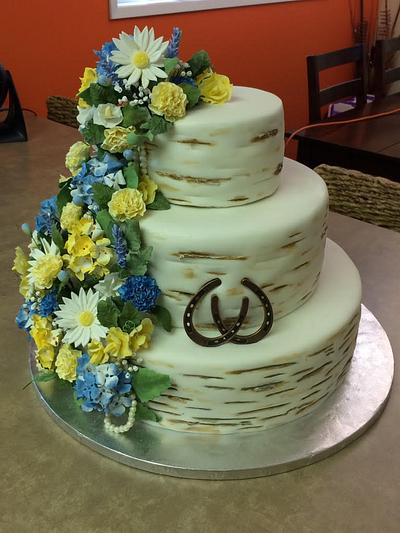 Horse Shoe Rustic wedding cake - Cake by Sweet Art Cakes