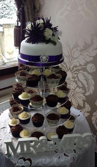 Purple Cupcake Tower - Cake by Carrie