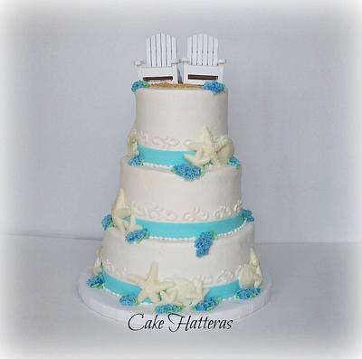 Beach Wedding Cake  - Cake by Donna Tokazowski- Cake Hatteras, Martinsburg WV
