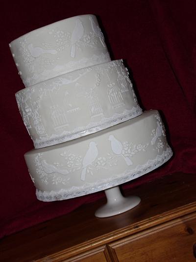 Birds and birdcages wedding cake - Cake by emma