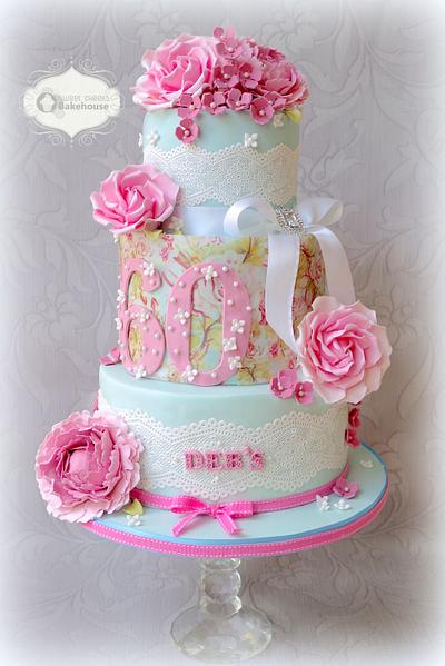 Peonies, roses and rice paper - Cake by Hayley