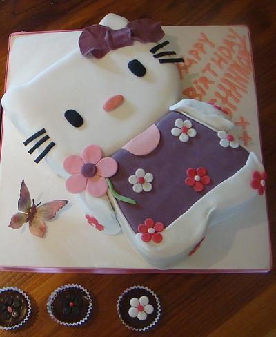 Hello Kitty Cake, Sugar Slippers and Mini Truffle Cakes - Cake by Fifi's Cakes