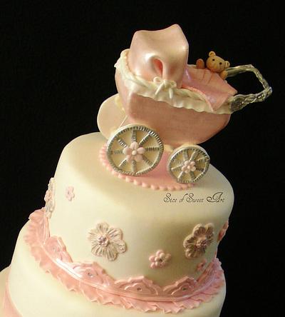 Pretty in Pink Baby Shower - Cake by Slice of Sweet Art