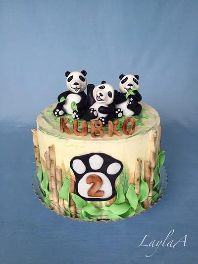 Cute pandas  - Cake by Layla A