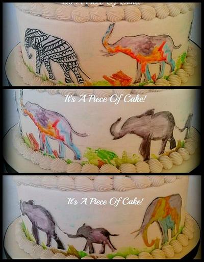 Painted Elephant  - Cake by Rebecca
