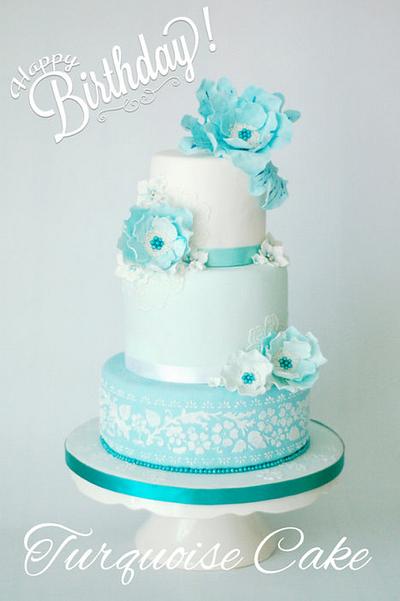 mint birthday cake - Cake by Kessy