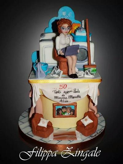 Woman cleans and works   - Cake by filippa zingale