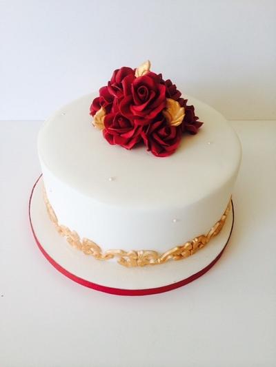 Ruby Wedding Anniversary - Cake by lesley hawkins
