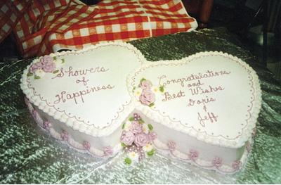 Twin Hearts Shower cake - Cake by Julia 