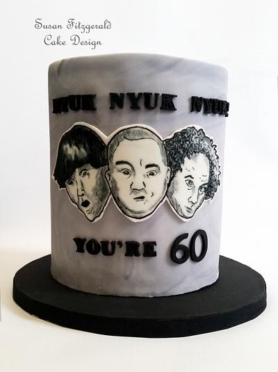 Handpainted Three Stooges Cake - Cake by Susan Fitzgerald Cake Design