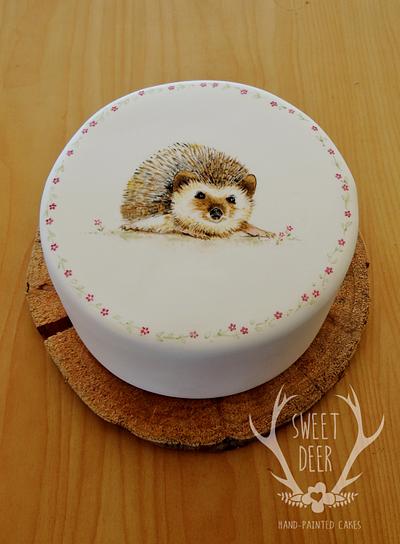 Hedgehog Love - Cake by Sweet Deer Hand-Painted Cakes