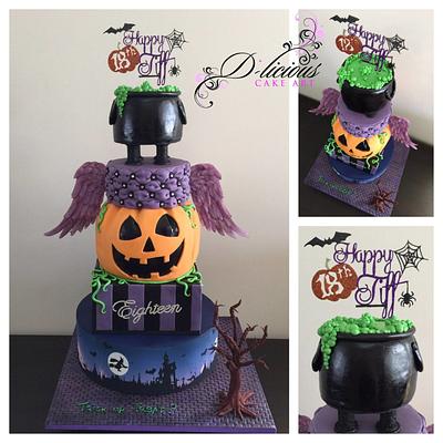 Halloween Themed 18th Cake - Cake by D-licious Cake Art