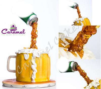 Pouring Beer ! - Cake by Caramel Doha