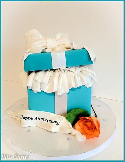 Tiffany Box and Rose - Cake by Bliss Pastry