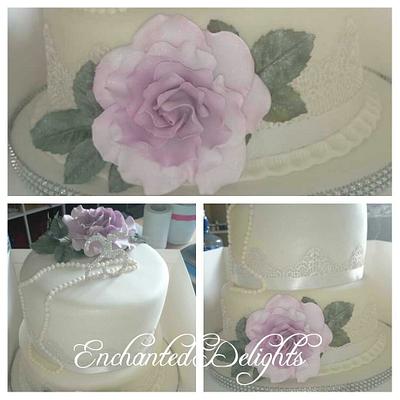 25th wedding Anniversary cake  - Cake by Enchanted Delights - Estella Collins 