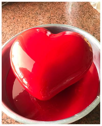 Shiny Red Heart - Cake by Homebaker