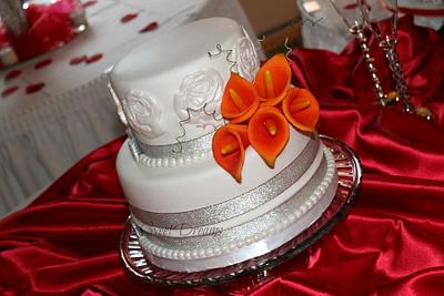 Wedding Cake with Calla Lily/ Wedding cupcakes - Cake by My Cake Sweet Dreams