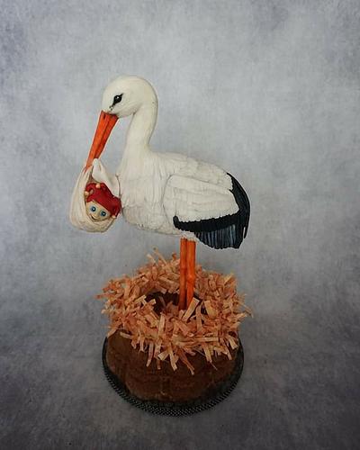 Stork and baby - Cake by Eliska