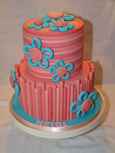 ROLLED OMBRE STYLE TWO TIERED CAKE - Cake by Grace's Party Cakes