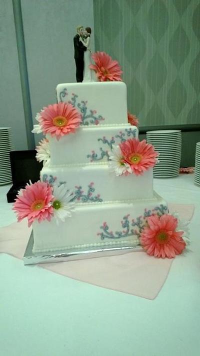 Gerber Daisy Wedding Cake - Cake by StoryCakes