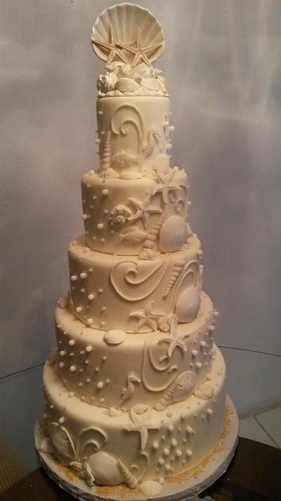 Beach theme wedding - Cake by Baked By Valeri