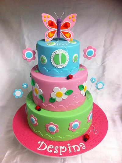 Very Girly 1st Birthday - Cake by Mardie Makes Cakes