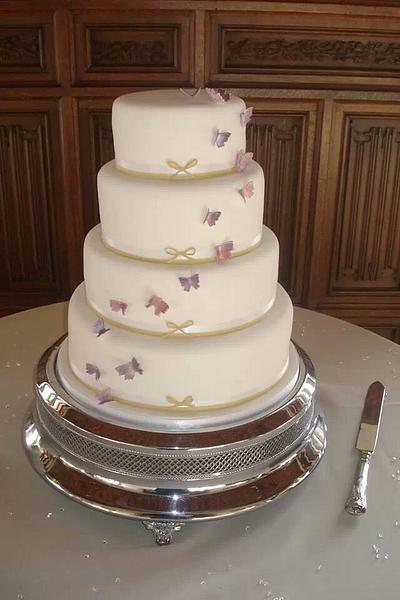 Simple butterflies wedding cake - Cake by That Cake Lady