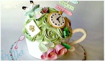Vintage Alice In Wonderland Giant Cupcake - Cake by Sophia Mya Cupcakes (Nanvah Nina Michael)