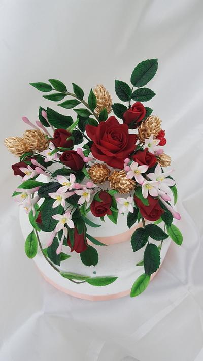 Festive season Red Roses - Cake by Anand