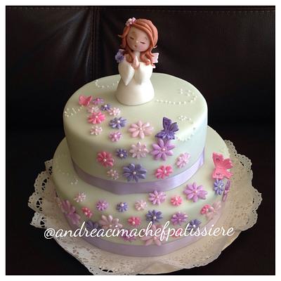 Flowers chritening cake - Cake by Andrea Cima